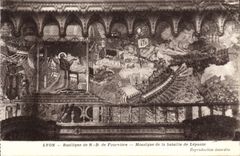 Basílica de Lyon de la POSTAL de la VENDIMIA del mosaico Notre Dame de Fourviere de la batalla de Lepante