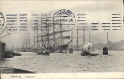 CPA Hamburg Hafenpartie Bateaux