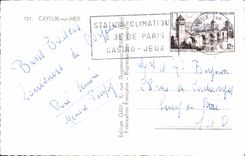 CPM Souvenir De Cayeux Sur Mer La plage et les cabines Les campeurs Camping Entree de la plage Estacade Bateaux