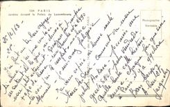 POSTAL MODERNA jardines de París delante del paladar de Luxemburgo