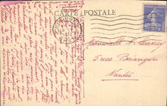 Tímpano de la catedral de Bourges de la POSTAL de la VENDIMIA de la puerta central