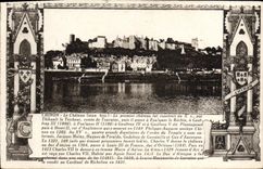 POSTAL Chinon de la VENDIMIA el castillo