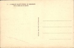VINTAGE POSTCARD the Abbey Saint Pierre De Solesmes and the valley of the Sarthe