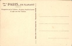 VINTAGE POSTCARD Paris While Strolling Perspective On Tileries Detail of Louvre