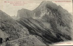 VINTAGE POSTCARD Surroundings De Bareges Collar Of Touamalet Motor-road Western Reverse