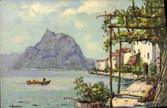 CPA Gandria Lac de Lugano et le San Salvatore