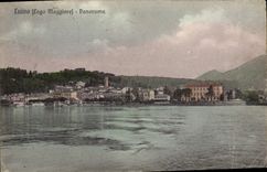 VINTAGE POSTCARD Luino Lago Maggoire Panorama