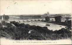 CPA Tours La Vue Generale Et La Loire
