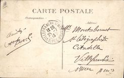 VINTAGE POSTCARD Boat the commander Mornet passing the review of the body of unloading