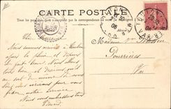 VINTAGE POSTCARD Boat Sailors in broadside