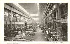 VINTAGE POSTCARD Boat Chatham Dockyard Ship Fitters' shop