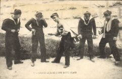 VINTAGE POSTCARD Boat Sailors In the search of a good place