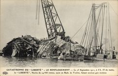 CPA Bateau Catastrophe du Liberte Le renflouement 