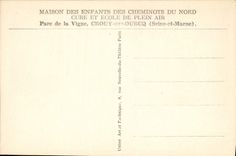 Casa de la POSTAL de la VENDIMIA de los niños de los railwaymen del parque del norte de la vid de Crouy en capacidad vital de la medida del tren de Ourcq