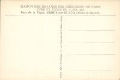 CPA Maison des enfants des cheminots du Nord Parc de la Vigne Crouy sur Ourcq Train Enfants sur la pelouse