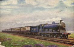 VINTAGE POSTCARD Train Glasgow express train