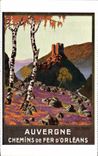 VINTAGE POSTCARD Train Railroads of Orleans Auvergne