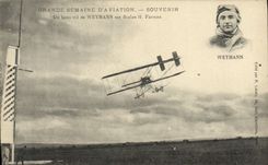 VINTAGE POSTCARD Plane Aviation Great week of Weymann aviation on Farman biplane
