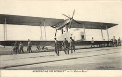 VINTAGE POSTCARD Plane Aviation Aerodrome of Le Bourget the Blue bird