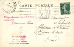 CPA Avion Aviation Concours militaire Reims Octobre 1911 Colliex sur biplan Canard Voisin Huile Automobiline