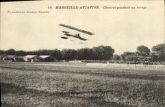 CPA Avion Aviation Marseille Aviation Cheuret pendant un virage 