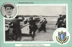 CPA Avion Aviation Monoplan Deperdussin Circuit europeen Juin Juillet 1911 Le depart de Vidart gagnant de Paris Liege