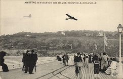 CPA Avion Aviation Meeting d'aviation du Havre Trouville Deauville 