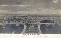 VINTAGE POSTCARD Plane Aviation Count de Lambert Juvisy Paris Eiffel Tower