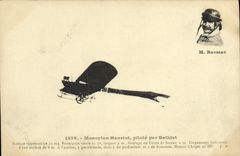 VINTAGE POSTCARD Plane Aviation Henriot Monoplane by Bathiat