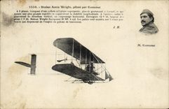 VINTAGE POSTCARD Avion Aviation Biplane Astra Wright controls by Contenet