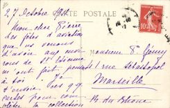 VINTAGE POSTCARD Plane Aviation Biplane To summon pilot by Desparmet of the school of Lyon