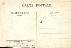 VINTAGE POSTCARD Automobile the incidents of the road the blind man Plugs Dog