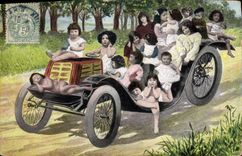 VINTAGE POSTCARD Automobile Child Babies