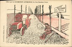 CPA Automobile Route en recharge 