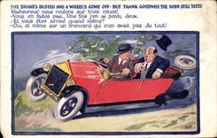 VINTAGE POSTCARD Automobile Illustrator AF