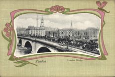 Puente de Londres de la POSTAL de la VENDIMIA