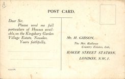 VINTAGE POSTCARD the Wheel Turn Kingsbury Garden Village