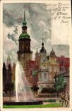 CPA Illustrateur Gruss aus Dresden Schloss 