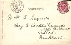 VINTAGE POSTCARD Illustrator Bad Schwalbach Der Stahkbrunnen