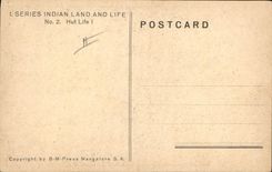 VINTAGE POSTCARD Illustrator Series Indian Land and life Hut life India