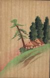 VINTAGE POSTCARD Chart of Japanese Japan wood