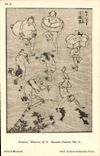 VINTAGE POSTCARD Japanese Japan Hokusai Aquatic British Museum sports
