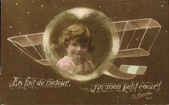 CPA Avion Aviation Enfant