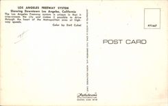 MODERN CARD Plane Aviation Los Angeles Freeway system Los Angeles California