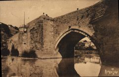 VINTAGE POSTCARD Historical Thouars Bridge of the Blue ones