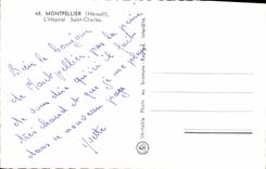 MODERN CARD Montpellier the Holy Hospital Charles