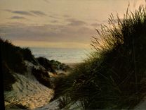 CPM Coucher de soleil sur les dunes de Merlimont