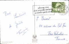 MODERN CARD Geneva roads and Mont Blanc