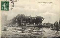 VINTAGE POSTCARD Warship Explosion of Freedom the research of the victims