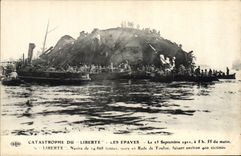 VINTAGE POSTCARD Warship Explosion of Freedom wrecks